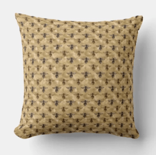 Bee pattern square throw pillow