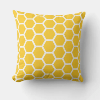 throw pillow with honeycomb pattern